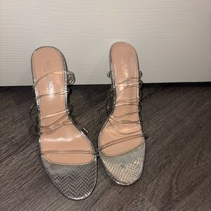 Fashion Nova Metallic Strappy Heels